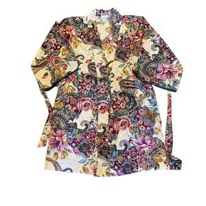 Vintage California DynastyPaisley & Floral Print Kimono Style Lingerie Robe